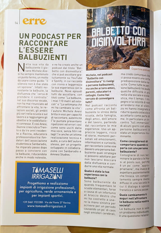 Intervista su Erre, settembre 2025. By Michele Ianes. Intervista su Erre, settembre 2025. By Michele Ianes.