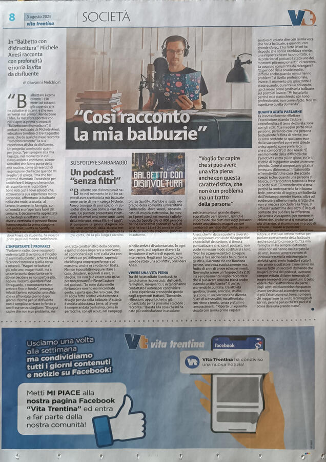 Intervista su Vita Trentina, agosto 2025. By Giovanni Melchiori. Intervista su Vita Trentina, agosto 2025. By Giovanni Melchiori.